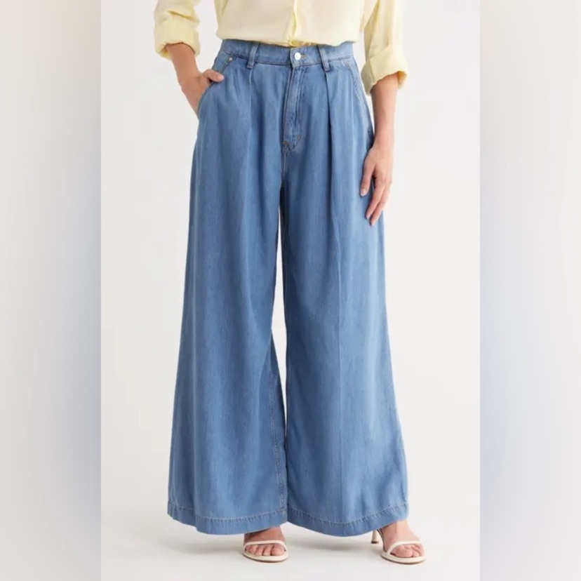 Chic Denim Wide Leg Pants